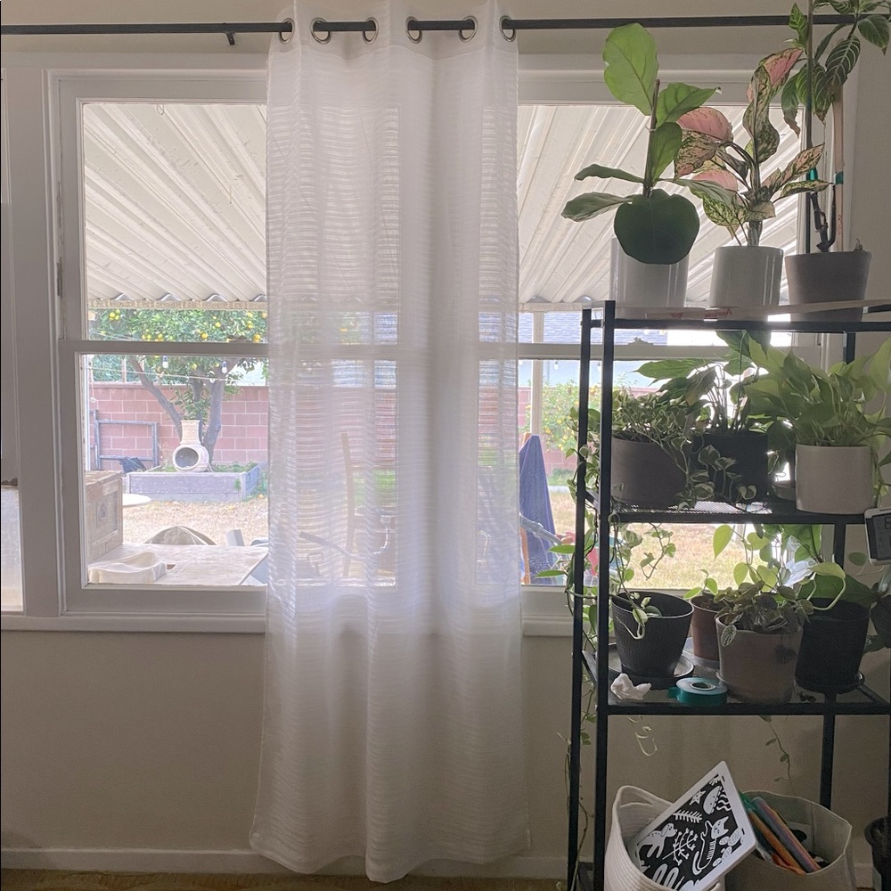 WHITE PANEL CURTAINS SET OF 2